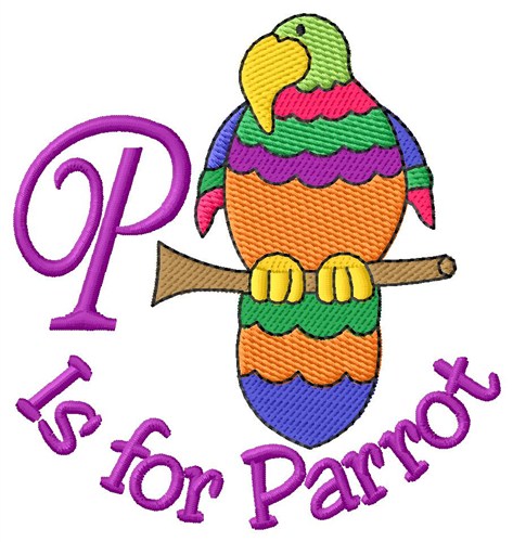 P is for Parrot Machine Embroidery Design