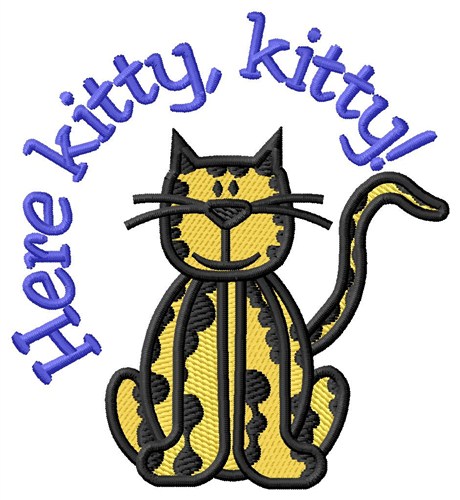 Here Kitty Machine Embroidery Design