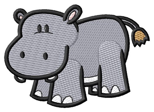Little Hippo Machine Embroidery Design