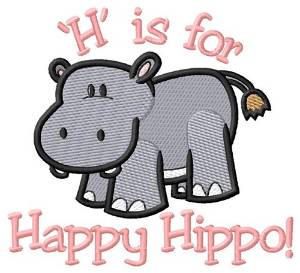 Picture of H is for Hippo Machine Embroidery Design