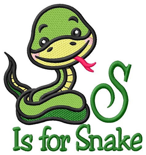 S is for Snake Machine Embroidery Design