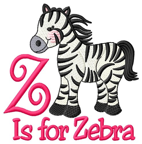 Z is for Zebre Machine Embroidery Design