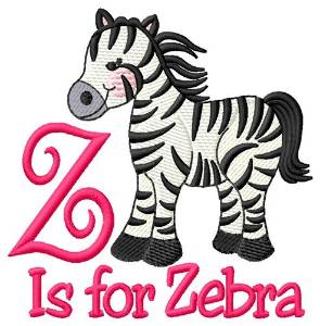 Picture of Z is for Zebre Machine Embroidery Design