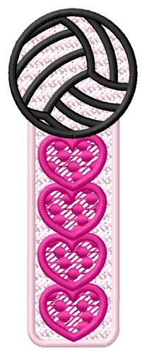 Volleyball Hearts Machine Embroidery Design