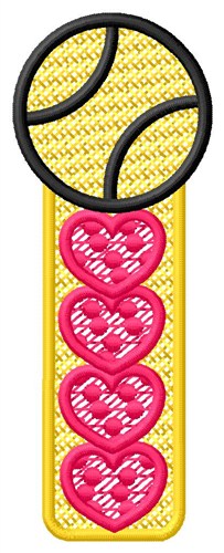 Tennis Hearts Machine Embroidery Design