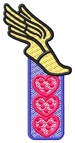 Winged Foot Hearts Machine Embroidery Design