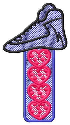 Wrestling Shoe Hearts Machine Embroidery Design