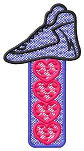 Picture of Wrestling Shoe Hearts Machine Embroidery Design