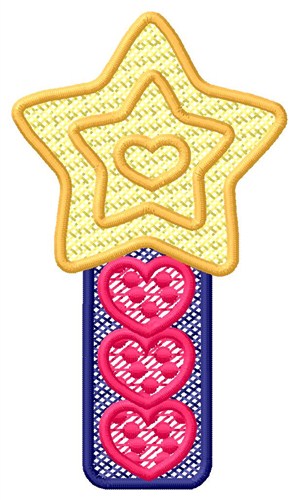 Star Hearts Machine Embroidery Design