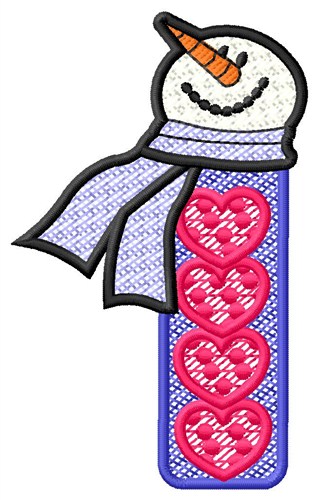 Snowman Hearts Machine Embroidery Design