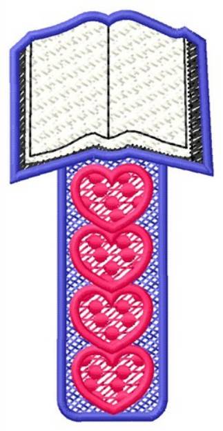 Picture of Book Hearts Machine Embroidery Design