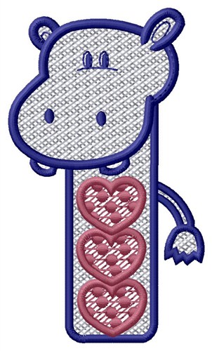 Hippo Hearts Machine Embroidery Design