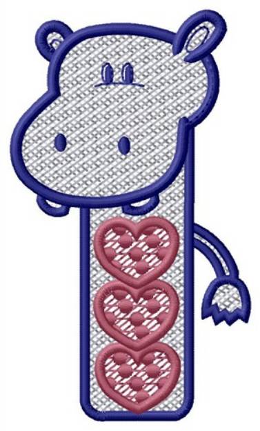 Picture of Hippo Hearts Machine Embroidery Design