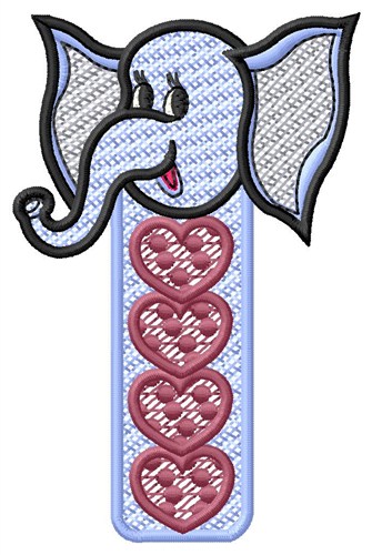 Elephant Hearts Machine Embroidery Design