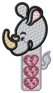 Picture of Rhinocerus Hearts Machine Embroidery Design