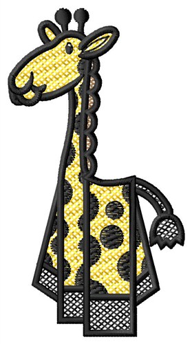 Giraffe Side Machine Embroidery Design