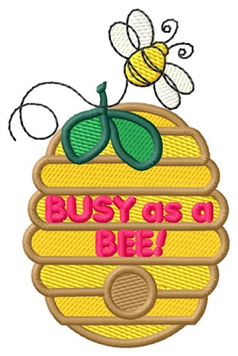 Busy as a Bee Machine Embroidery Design