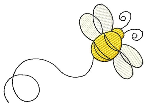 Lined Bee Machine Embroidery Design