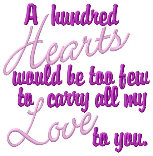A Hundrede Hearts Machine Embroidery Design