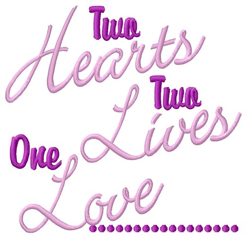 Two Hearts Machine Embroidery Design