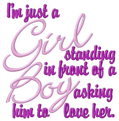 Just A Girl Machine Embroidery Design