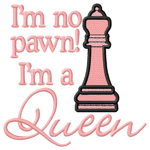 No Pawn Queen Machine Embroidery Design