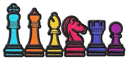 Chess Pieces Border Machine Embroidery Design