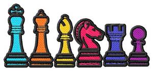 Picture of Chess Pieces Border Machine Embroidery Design