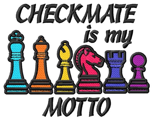 Checkmate Motto Machine Embroidery Design