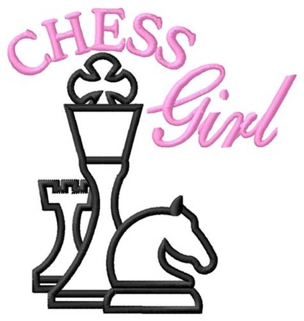 Picture of Chess Girl Machine Embroidery Design
