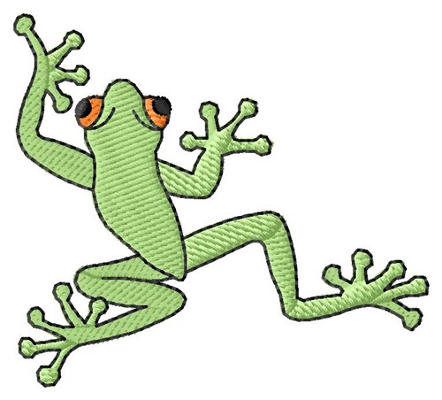 Climbing Frog Machine Embroidery Design