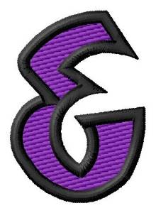 Picture of Pointed Purple Ampersand Machine Embroidery Design