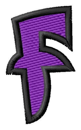 Pointed Purple F Machine Embroidery Design