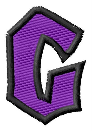 Pointed Purple G Machine Embroidery Design
