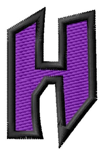Pointed Purple H Machine Embroidery Design