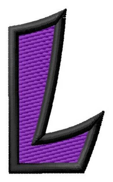 Picture of Pointed Purple L Machine Embroidery Design