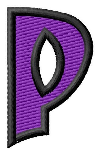 Pointed Purple P Machine Embroidery Design