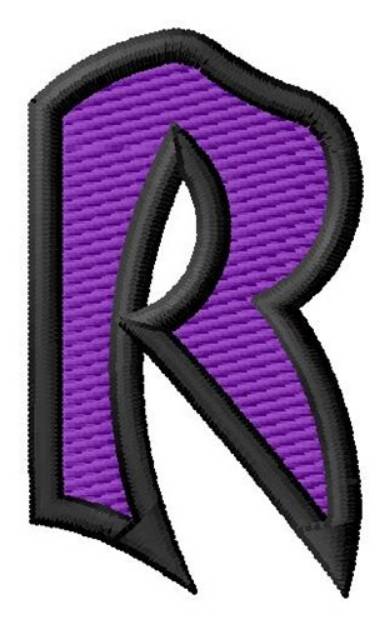 Picture of Pointed Purple R Machine Embroidery Design