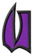 Picture of Pointed Purple U Machine Embroidery Design