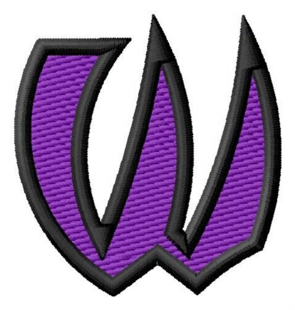 Picture of Pointed Purple W Machine Embroidery Design
