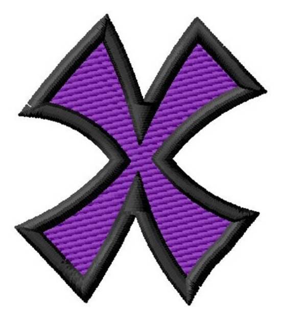 Picture of Pointed Purple X Machine Embroidery Design