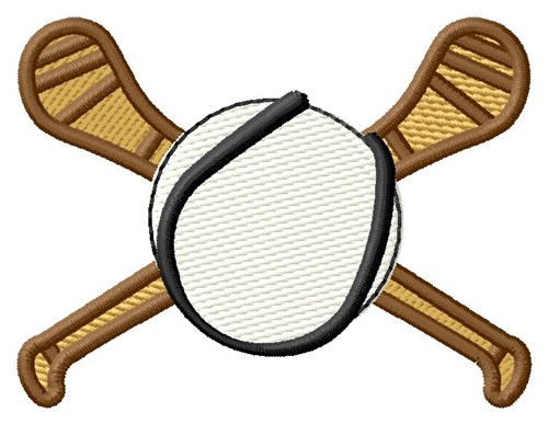 Crossed Bats & Ball Machine Embroidery Design