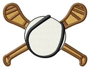 Picture of Crossed Bats & Ball Machine Embroidery Design