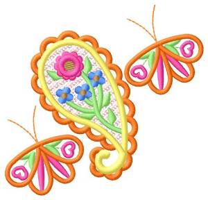 Picture of Paisley & Butterflies Machine Embroidery Design