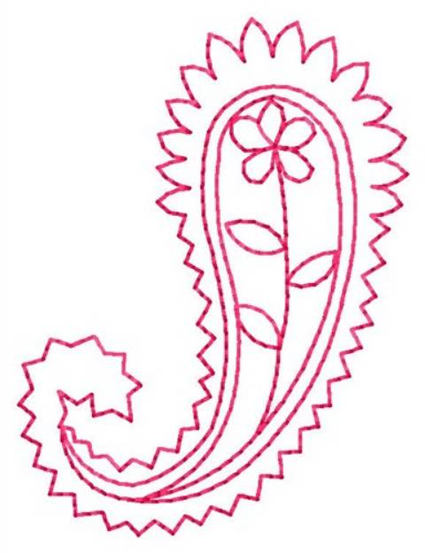 Picture of Redwork Paisley Machine Embroidery Design