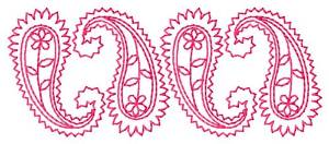 Picture of Redwork Paisly Row Machine Embroidery Design