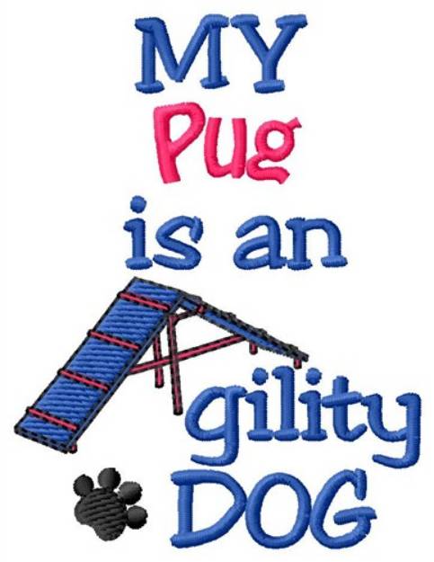 Picture of Pug Machine Embroidery Design