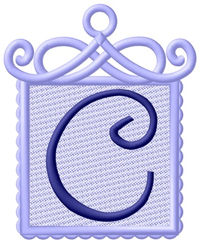 Framed Purple Font C Machine Embroidery Design