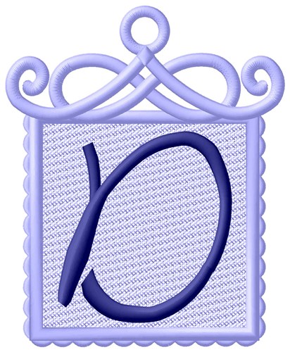 Framed Purple Font D Machine Embroidery Design