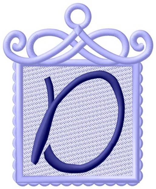 Picture of Framed Purple Font D Machine Embroidery Design